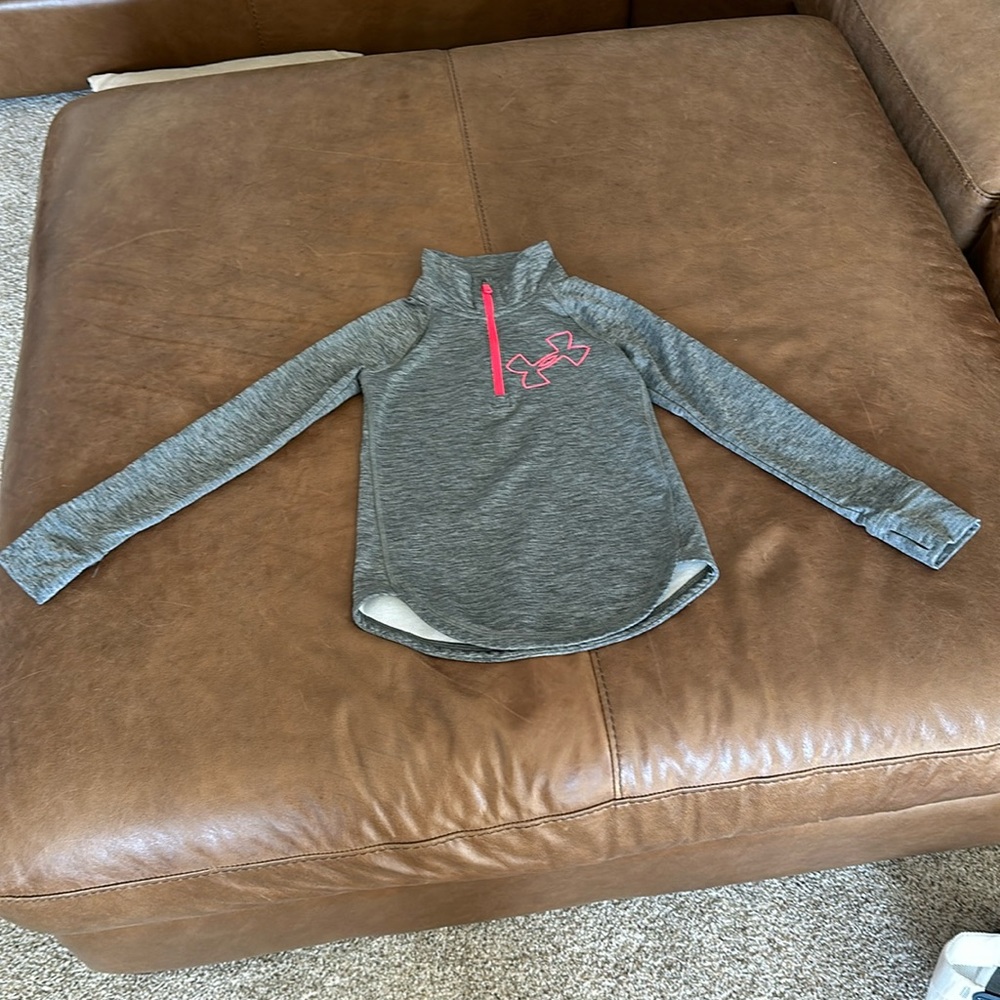 Girls XS Gray Long Sleeve Quarter Zip